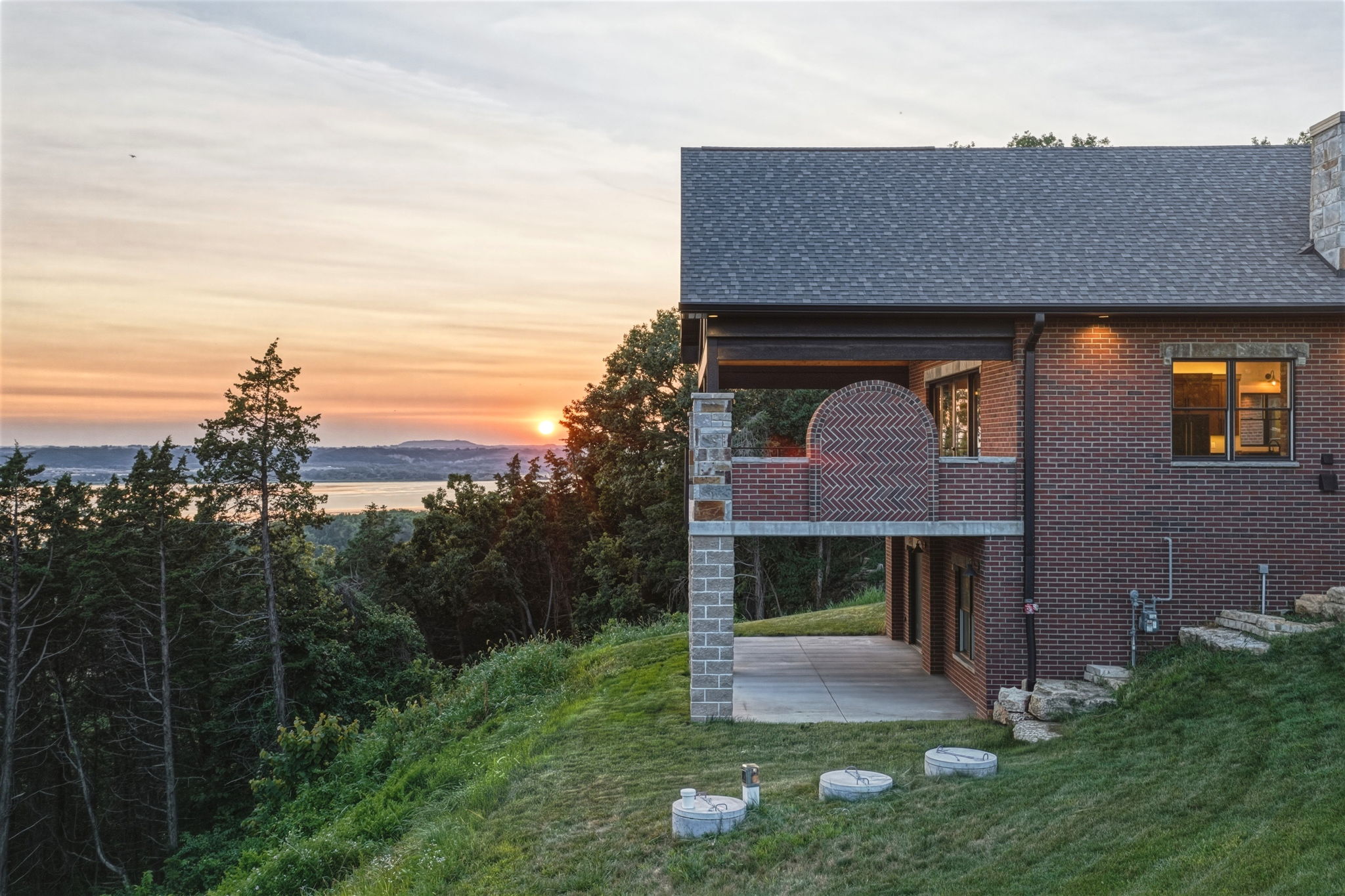 Vista at Bluff Hollow bluff-side view at sunset